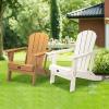 imageVINGLI Plastic Adirondack Chairs Set of 4 Folding with Cup Holder Waterproof HDPE Material Comfortable 380lb Weight Capacity for Outdoor Pool Patio Lounge Chair Lawn Furniture Firepit BlueTeak