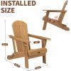 imageVINGLI Plastic Adirondack Chairs Set of 4 Folding with Cup Holder Waterproof HDPE Material Comfortable 380lb Weight Capacity for Outdoor Pool Patio Lounge Chair Lawn Furniture Firepit BlueTeak