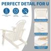 imageVINGLI Plastic Adirondack Chairs Set of 4 Folding with Cup Holder Waterproof HDPE Material Comfortable 380lb Weight Capacity for Outdoor Pool Patio Lounge Chair Lawn Furniture Firepit BlueWhite