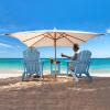 imageVINGLI Plastic Adirondack Chairs Set of 4 Folding with Cup Holder Waterproof HDPE Material Comfortable 380lb Weight Capacity for Outdoor Pool Patio Lounge Chair Lawn Furniture Firepit BlueBlue