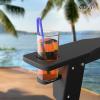 imageVINGLI Plastic Adirondack Chairs Set of 4 Folding with Cup Holder Waterproof HDPE Material Comfortable 380lb Weight Capacity for Outdoor Pool Patio Lounge Chair Lawn Furniture Firepit BlueBlack