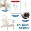 imageVINGLI Plastic Adirondack Chairs Set of 4 Folding with Cup Holder Waterproof HDPE Material Comfortable 380lb Weight Capacity for Outdoor Pool Patio Lounge Chair Lawn Furniture Firepit BlueWhite