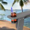 imageVINGLI Plastic Adirondack Chairs Set of 4 Folding with Cup Holder Waterproof HDPE Material Comfortable 380lb Weight Capacity for Outdoor Pool Patio Lounge Chair Lawn Furniture Firepit BlueGrey