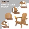 imageVINGLI Plastic Adirondack Chairs Set of 4 Folding with Cup Holder Waterproof HDPE Material Comfortable 380lb Weight Capacity for Outdoor Pool Patio Lounge Chair Lawn Furniture Firepit BlueTeak