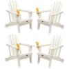imageVINGLI Plastic Adirondack Chairs Set of 4 Folding with Cup Holder Waterproof HDPE Material Comfortable 380lb Weight Capacity for Outdoor Pool Patio Lounge Chair Lawn Furniture Firepit BlueWhite