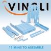 imageVINGLI Plastic Adirondack Chairs Set of 4 Folding with Cup Holder Waterproof HDPE Material Comfortable 380lb Weight Capacity for Outdoor Pool Patio Lounge Chair Lawn Furniture Firepit BlueBlue