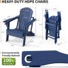 imageVINGLI Plastic Adirondack Chairs Set of 4 Folding with Cup Holder Waterproof HDPE Material Comfortable 380lb Weight Capacity for Outdoor Pool Patio Lounge Chair Lawn Furniture Firepit BlueNavy Blue