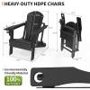 imageVINGLI Plastic Adirondack Chairs Set of 4 Folding with Cup Holder Waterproof HDPE Material Comfortable 380lb Weight Capacity for Outdoor Pool Patio Lounge Chair Lawn Furniture Firepit BlueBlack