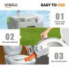 imageVINGLI Portable 53 Gallon Camping Toilet wCarrying BagLarge Capacity Tank for CampingBoatTruckGray