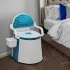 imageVINGLI Portable Toilet  Back ampamp Handrail Design Commode with 5 Gallon Bucket Inner Camping RV Toilet for Adult Kids Home Boat Van Travel Plastic Blue ampamp white