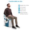 imageVINGLI Portable Toilet  Back ampamp Handrail Design Commode with 5 Gallon Bucket Inner Camping RV Toilet for Adult Kids Home Boat Van Travel Plastic Blue ampamp white