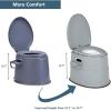 imageVINGLI Portable Toilet  Indoor Outdoor Commode wDetachable Inner Bucket ampamp Removable Paper Holder Lightweight ampamp Compact for Camping Boat Van Emergency Use GreyGray