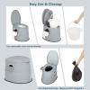 imageVINGLI Portable Toilet  Indoor Outdoor Commode wDetachable Inner Bucket ampamp Removable Paper Holder Lightweight ampamp Compact for Camping Boat Van Emergency Use GreyGray