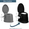 imageVINGLI Portable Toilet  Indoor Outdoor Commode wDetachable Inner Bucket ampamp Removable Paper Holder Lightweight ampamp Compact for Camping Boat Van Emergency Use GreyBlack