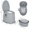 imageVINGLI Portable Toilet  Indoor Outdoor Commode wDetachable Inner Bucket ampamp Removable Paper Holder Lightweight ampamp Compact for Camping Boat Van Emergency Use GreyGray