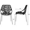 imageVINGLI Set of 6 Modern Dining Chairs Set Black Stackable Side Chairs Modern Birch Sapling Accent ChairsEasy AssemblyBlack