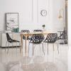 imageVINGLI Set of 6 Modern Dining Chairs Set Black Stackable Side Chairs Modern Birch Sapling Accent ChairsEasy AssemblyBlack