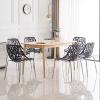 imageVINGLI Set of 6 Modern Dining Chairs Set Black Stackable Side Chairs Modern Birch Sapling Accent ChairsEasy AssemblyBlack