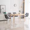 imageVINGLI Set of 6 Modern Dining Chairs Set Black Stackable Side Chairs Modern Birch Sapling Accent ChairsEasy AssemblyBlack