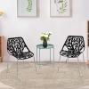 imageVINGLI Set of 6 Modern Dining Chairs Set Black Stackable Side Chairs Modern Birch Sapling Accent ChairsEasy AssemblyBlack