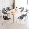 imageVINGLI Set of 6 Modern Dining Chairs Set Black Stackable Side Chairs Modern Birch Sapling Accent ChairsEasy AssemblyBlack