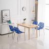imageVINGLI Set of 6 Modern Dining Chairs Set Black Stackable Side Chairs Modern Birch Sapling Accent ChairsEasy AssemblyBlue