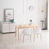 imageVINGLI Set of 6 Modern Dining Chairs Set Black Stackable Side Chairs Modern Birch Sapling Accent ChairsEasy AssemblyWhite