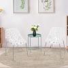 imageVINGLI Set of 6 Modern Dining Chairs Set Black Stackable Side Chairs Modern Birch Sapling Accent ChairsEasy AssemblyWhite