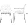 imageVINGLI Set of 6 Modern Dining Chairs Set Black Stackable Side Chairs Modern Birch Sapling Accent ChairsEasy AssemblyWhite