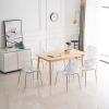 imageVINGLI Set of 6 Modern Dining Chairs Set Black Stackable Side Chairs Modern Birch Sapling Accent ChairsEasy AssemblyWhite