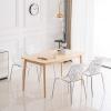 imageVINGLI Set of 6 Modern Dining Chairs Set Black Stackable Side Chairs Modern Birch Sapling Accent ChairsEasy AssemblyWhite