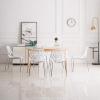 imageVINGLI Set of 6 Modern Dining Chairs Set Black Stackable Side Chairs Modern Birch Sapling Accent ChairsEasy AssemblyWhite