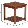 imageVINGLI Solid Wooden Side Table Outdoor Natural Finished Thick Wood Outdoor Patio Sofa End Table Stable Conversation End Table for Living Room Bedroom Patio Balcony Backyard and Poolside