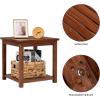 imageVINGLI Solid Wooden Side Table Outdoor Natural Finished Thick Wood Outdoor Patio Sofa End Table Stable Conversation End Table for Living Room Bedroom Patio Balcony Backyard and Poolside