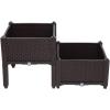 imageVINGLI Square Raised Garden Bed SelfWatering Plastic Planter for Indoor Outdoor Vegetables Fruits Potato Flowers All Weather 2 Pcs2 Pcs