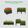 imageVINGLI Square Raised Garden Bed SelfWatering Plastic Planter for Indoor Outdoor Vegetables Fruits Potato Flowers All Weather 2 Pcs2 Pcs