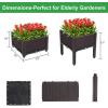 imageVINGLI Square Raised Garden Bed SelfWatering Plastic Planter for Indoor Outdoor Vegetables Fruits Potato Flowers All Weather 2 Pcs2 Pcs