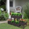 imageVINGLI Square Raised Garden Bed SelfWatering Plastic Planter for Indoor Outdoor Vegetables Fruits Potato Flowers All Weather 2 Pcs6 Pcs
