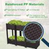 imageVINGLI Square Raised Garden Bed SelfWatering Plastic Planter for Indoor Outdoor Vegetables Fruits Potato Flowers All Weather 2 Pcs6 Pcs