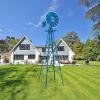 imageVINGLI Upgrade 8FT Ornamental Windmill Backyard Garden Decoration Weather Vane Heavy Duty Metal Wind Mill w 4 Legs Design Blue