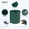 imageVINGLI Upgraded 100 Gallon Collapsible Rain Barrel Portable Water Storage Collection System Weather Proof Sturdy Tank Catcher Container with Filter Spigot Overflow Kit BlackGreen