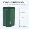imageVINGLI Upgraded 100 Gallon Collapsible Rain Barrel Portable Water Storage Collection System Weather Proof Sturdy Tank Catcher Container with Filter Spigot Overflow Kit BlackGreen