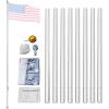 imageVINGLI Upgraded 20FT Sectional Aluminum Flagpole Thick Tube Halyard Flag PoleKit Free 2733mph 3x5 USA American Flag Golden Ball Top Halyard Rope PVC SleeveOutdoor Residential Garden Gazebo2pcs25FT