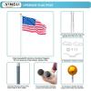imageVINGLI Upgraded 20FT Sectional Aluminum Flagpole Thick Tube Halyard Flag PoleKit Free 2733mph 3x5 USA American Flag Golden Ball Top Halyard Rope PVC SleeveOutdoor Residential Garden Gazebo2pcs25FT