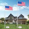 imageVINGLI Upgraded 20FT Sectional Aluminum Flagpole Thick Tube Halyard Flag PoleKit Free 2733mph 3x5 USA American Flag Golden Ball Top Halyard Rope PVC SleeveOutdoor Residential Garden Gazebo2pcs20FT