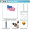 imageVINGLI Upgraded 25FT Sectional Aluminum Flagpole Thick Tube Halyard Flag PoleKit Free 2733mph with 3x5 polyester USA American Flag Golden Ball Top Halyard Rope PVC Sleeve20FT