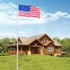 imageVINGLI Upgraded 25FT Sectional Aluminum Flagpole Thick Tube Halyard Flag PoleKit Free 2733mph with 3x5 polyester USA American Flag Golden Ball Top Halyard Rope PVC Sleeve25FT