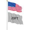 imageVINGLI Upgraded 25FT Sectional Aluminum Flagpole Thick Tube Halyard Flag PoleKit Free 2733mph with 3x5 polyester USA American Flag Golden Ball Top Halyard Rope PVC Sleeve25FT
