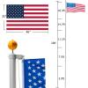 imageVINGLI Upgraded 25FT Sectional Aluminum Flagpole Thick Tube Halyard Flag PoleKit Free 2733mph with 3x5 polyester USA American Flag Golden Ball Top Halyard Rope PVC Sleeve20FT