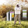 imageVINGLI Upgraded Electric 4 Frame Honey Extractor Stainless Steel Honeycomb Spinner Drum with Adjustable Height Stands Beekeeping Pro Apiary Centrifuge Equipment4 Frames